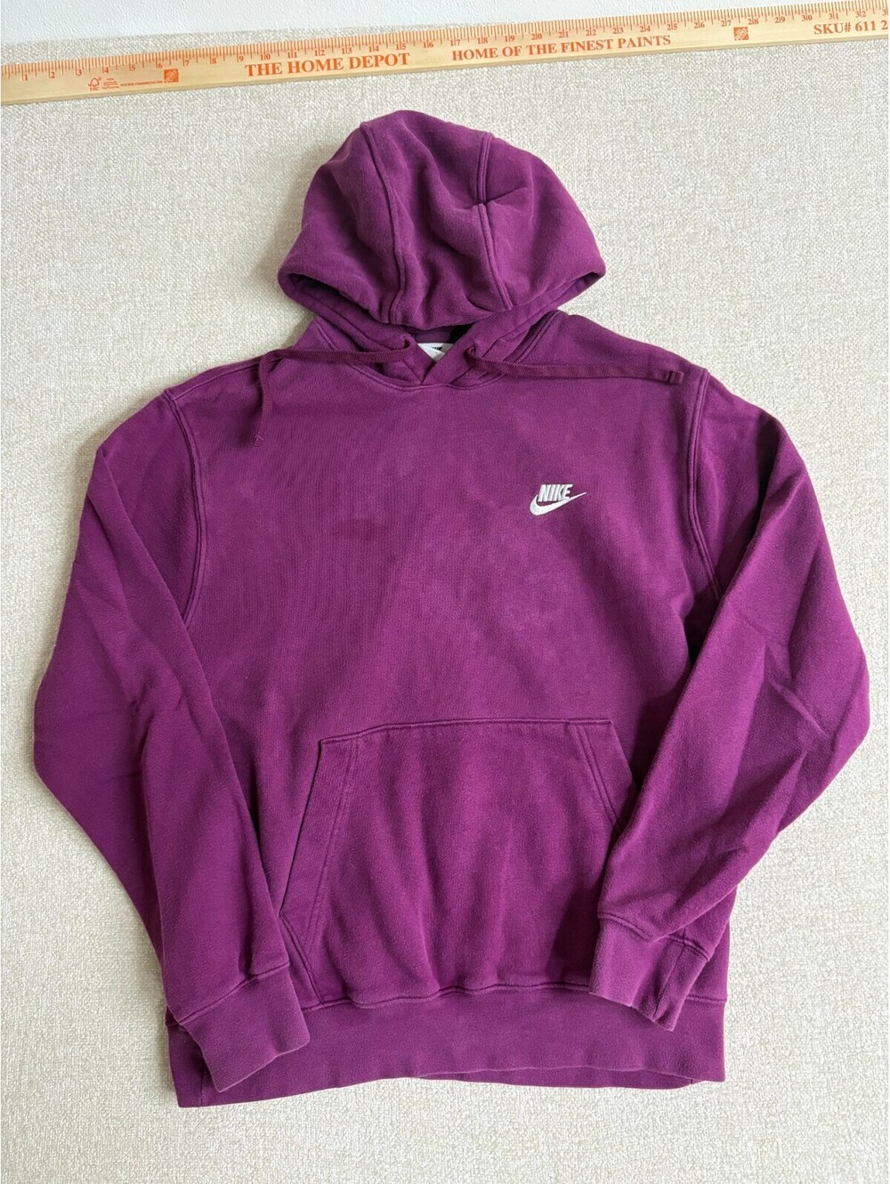 Nike Mens Medium Purple Futura Embroidered Logo Pullover Fleece Hoodie